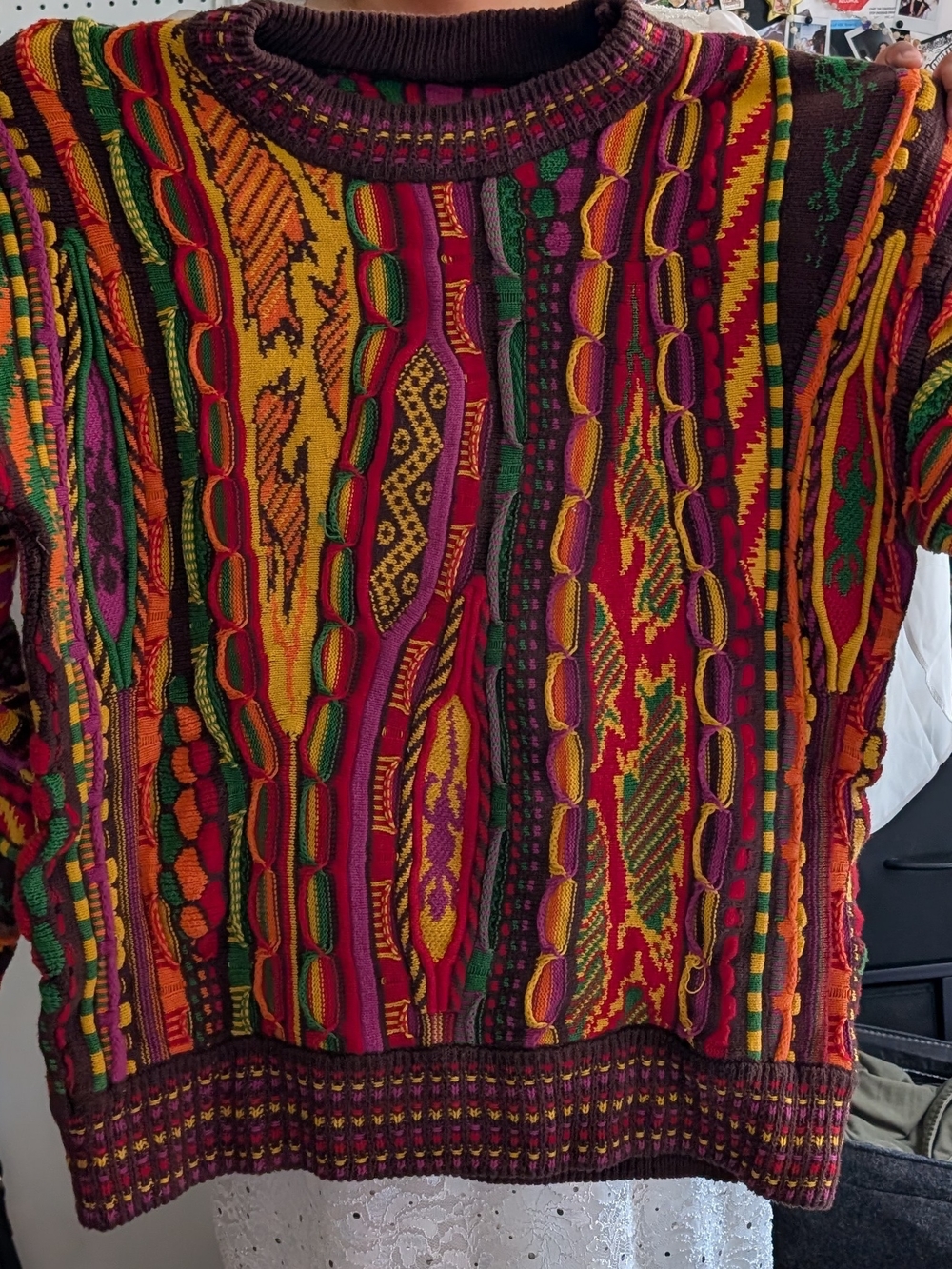 Vintage-Inspired Multicolor Knit Sweater Top Knited Pullover COOGI STYLE